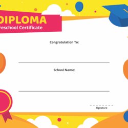 Tremendous Free Printable Certificate Templates For Kids Preschool Graduation Template