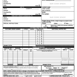 Peerless Free Bill Of Lading Forms Templates Template Lab