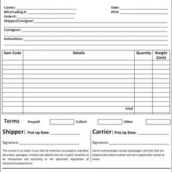 Superlative Bill Of Lading Template Free Word Templates Form Printable Sample Forms Short Blank Real Estate