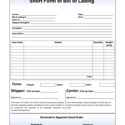 Champion Free Bill Of Lading Forms Templates