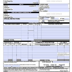 Free Bill Of Lading Templates Excel Formats
