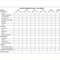 Super Lawn Care Schedule Spreadsheet Business Mowing Template Landscape Expenses Plan Excel Worksheet