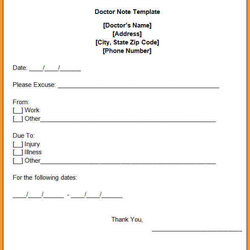 Spiffing Printable Urgent Care Doctors Note Template Free