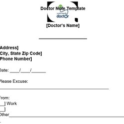 Eminent Printable Urgent Care Doctors Note Templates Real Fake Best Template