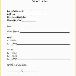 Matchless Printable Urgent Care Doctors Note Template Free Dr Excuse Of