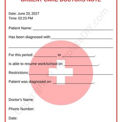 Fantastic Printable Urgent Care Doctors Note Premium Template Is Document That