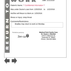 Preeminent Urgent Care Doctors Note Printable Template In Word