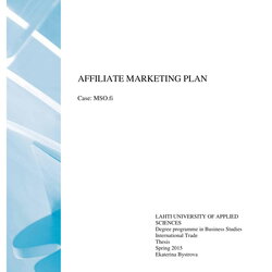 Very Good Affiliate Marketing Business Plan Examples Format Example Theseus For