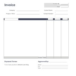 Invoice Templates Blank Commercial Word Excel Template Billing Sales Service Itemized Statement Printable