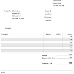 Marvelous Free Invoice Templates Editable With Excel And Word Template Blank