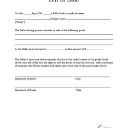 Use This Simple Microsoft Word Form To Document Sale The Printable Bill Template Blank Basic Generic Car