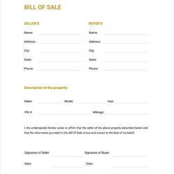 Brilliant Bill Of Sale Word Template Free Download