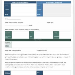 Boat Bill Of Sale Word Template