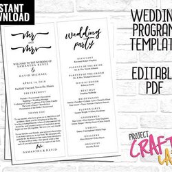 Admirable Wedding Program Template Modern