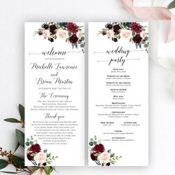 Splendid Free Printable Wedding Ceremony Program Templates