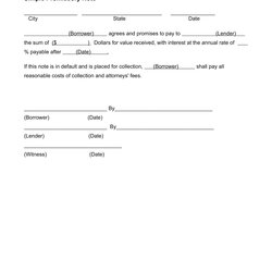 Free Promissory Note Templates Word Example