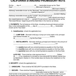 Free California Promissory Note Templates Word Template Standard