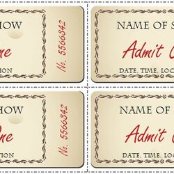 Superb Ticket Templates For Word To Design Your Own Free Tickets Template Printable Event Admission Numbered