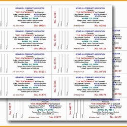 Printable Raffle Tickets Free Ticket Templates Per Page Of