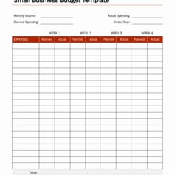 Brilliant Small Business Budget Template In Word Red