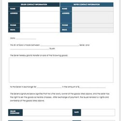 Magnificent Simple Bill Of Sale Template Google