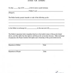 Worthy Basic Bill Of Sale Template Printable Blank Form Microsoft Word