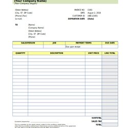 Marvelous Blank Invoices In Excel Examples Invoice Template