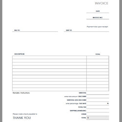 Splendid Blank Invoice Format In Excel Templates Template Beautiful Free Of