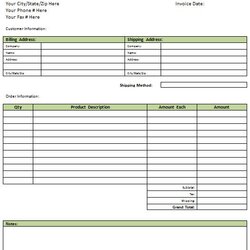 Fine Blank Invoice Templates Word Excel Template Format Printable Edit Customize Easy Invoices