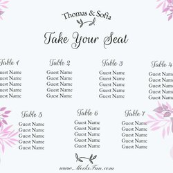 Tremendous Wedding Seating Plan Template Chart