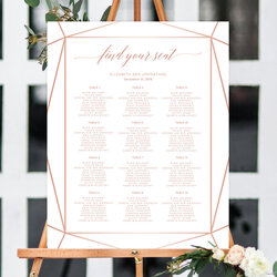 Great Wedding Seating Chart Template Printable Alphabetical Blush Blur