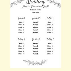 Outstanding Seating Chart Examples Format Wedding Printable Template Example Editable Word Pages Docs Google