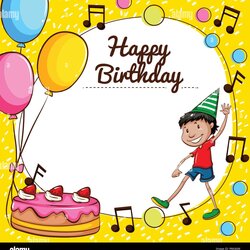 Outstanding Happy Birthday Card Template Illustration Stock Vector Image Art