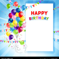 Superlative Happy Birthday Card Design Free Printable Form Templates And Letter Festive Template Vector