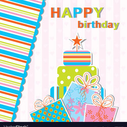 Matchless Template Birthday Greeting Card Royalty Free Vector Image
