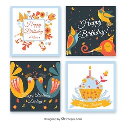 Cool Free Vector Lovely Birthday Card Template Collection