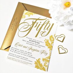 Sublime Items Similar To Anniversary Invitation Wedding Golden