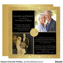 The Highest Quality Elegant Gold Wedding Anniversary Invitation