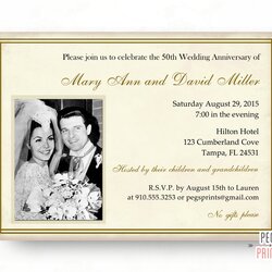 Out Of This World Wedding Anniversary Invitations Invitation Golden Printable Year Invites Description