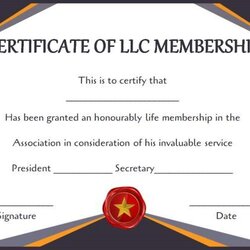 Excellent Membership Certificate Template Templates Example