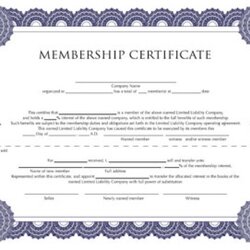 Fine Membership Certificate Template Professional For Business