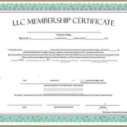 Splendid Membership Certificate Template Word