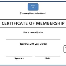 Worthy Membership Certificate Template Word Of