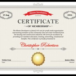High Quality Membership Certificate Template Word Templates Example Certificates Honorary Participation