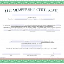 Wonderful Membership Certificate