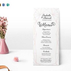 Wedding Menu Free Sample Templates In Word Template Ceremony Editable Card Illustrator Floral Rustic Format