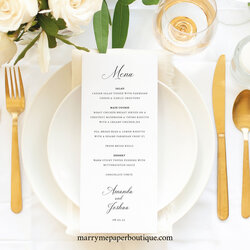 Wonderful Wedding Menu Templates Free Download