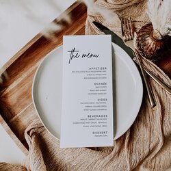 Terrific Wedding Menu Template Modern Canada Cards