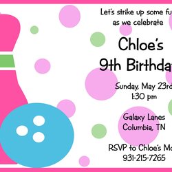 Free Printable Bowling Birthday Party Invitations Invitation Kids Template Templates Cakes Invite Girl Custom