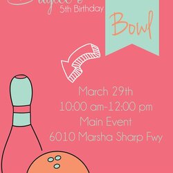 High Quality Custom Bowling Party Invitation Printable Invitations